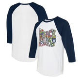 Detroit Tigers Tiny Turnip Women's Peace Love Baseball 3/4-Sleeve Raglan T-Shirt Sale