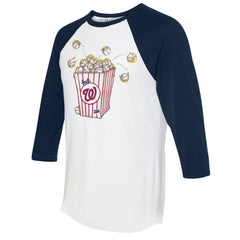 Washington Nationals Tiny Turnip Women's Popcorn 3/4-Sleeve Raglan T-Shirt Lifestyle