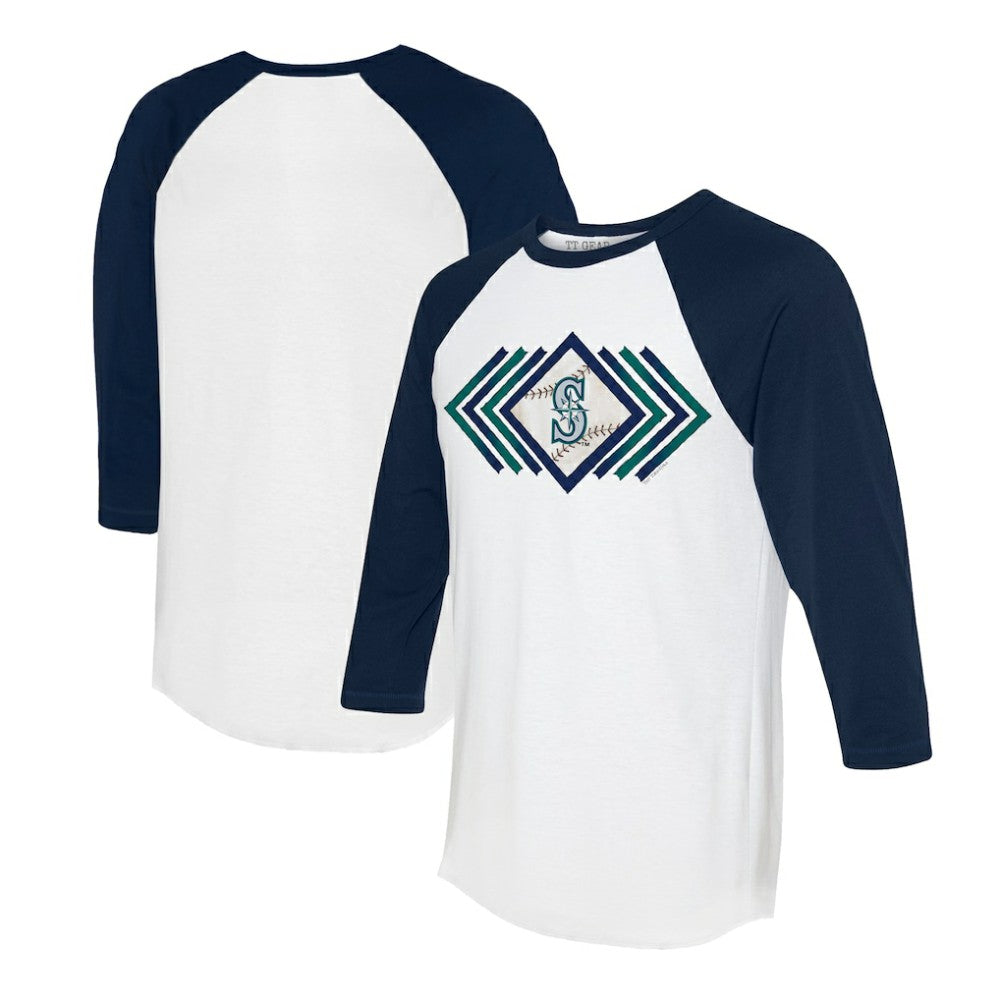 Seattle Mariners Tiny Turnip Women's Prism Arrows 3/4-Sleeve Raglan T-Shirt On Sale