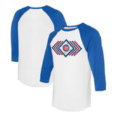 Chicago Cubs Tiny Turnip Women's Prism Arrows 3/4-Sleeve Raglan T-Shirt Clearance
