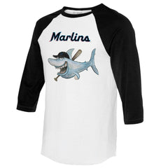Miami Marlins Tiny Turnip Women's Shark 3/4-Sleeve Raglan T-Shirt Clearance