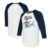 Detroit Tigers Tiny Turnip Women's Shark 3/4-Sleeve Raglan T-Shirt Lifestyle
