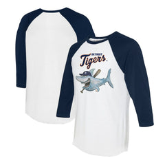 Detroit Tigers Tiny Turnip Women's Shark 3/4-Sleeve Raglan T-Shirt Lifestyle