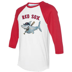 Boston Red Sox Tiny Turnip Women's Shark 3/4-Sleeve Raglan T-Shirt On Sale