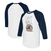 Atlanta Braves Tiny Turnip Women's Spit Ball 3/4-Sleeve Raglan T-Shirt On Sale