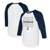 Cleveland Guardians Tiny Turnip Women's Stacked 3/4-Sleeve Raglan T-Shirt Clearance
