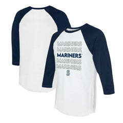 Seattle Mariners Tiny Turnip Women's Stacked 3/4-Sleeve Raglan T-Shirt Lifestyle
