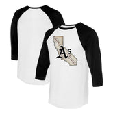 Athletics Tiny Turnip Unisex State Outline 3/4-Sleeve Raglan T-Shirt discount
