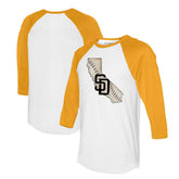 San Diego Padres Tiny Turnip Unisex State Outline 3/4-Sleeve Raglan T-Shirt Clearance