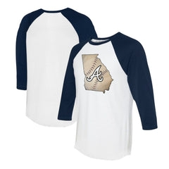 Atlanta Braves Tiny Turnip Unisex State Outline 3/4-Sleeve Raglan T-Shirt discount