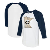 Minnesota Twins Tiny Turnip Unisex State Outline 3/4-Sleeve Raglan T-Shirt Online