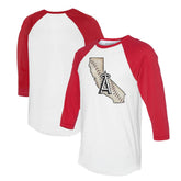 Los Angeles Angels Tiny Turnip Unisex State Outline 3/4-Sleeve Raglan T-Shirt Clearance