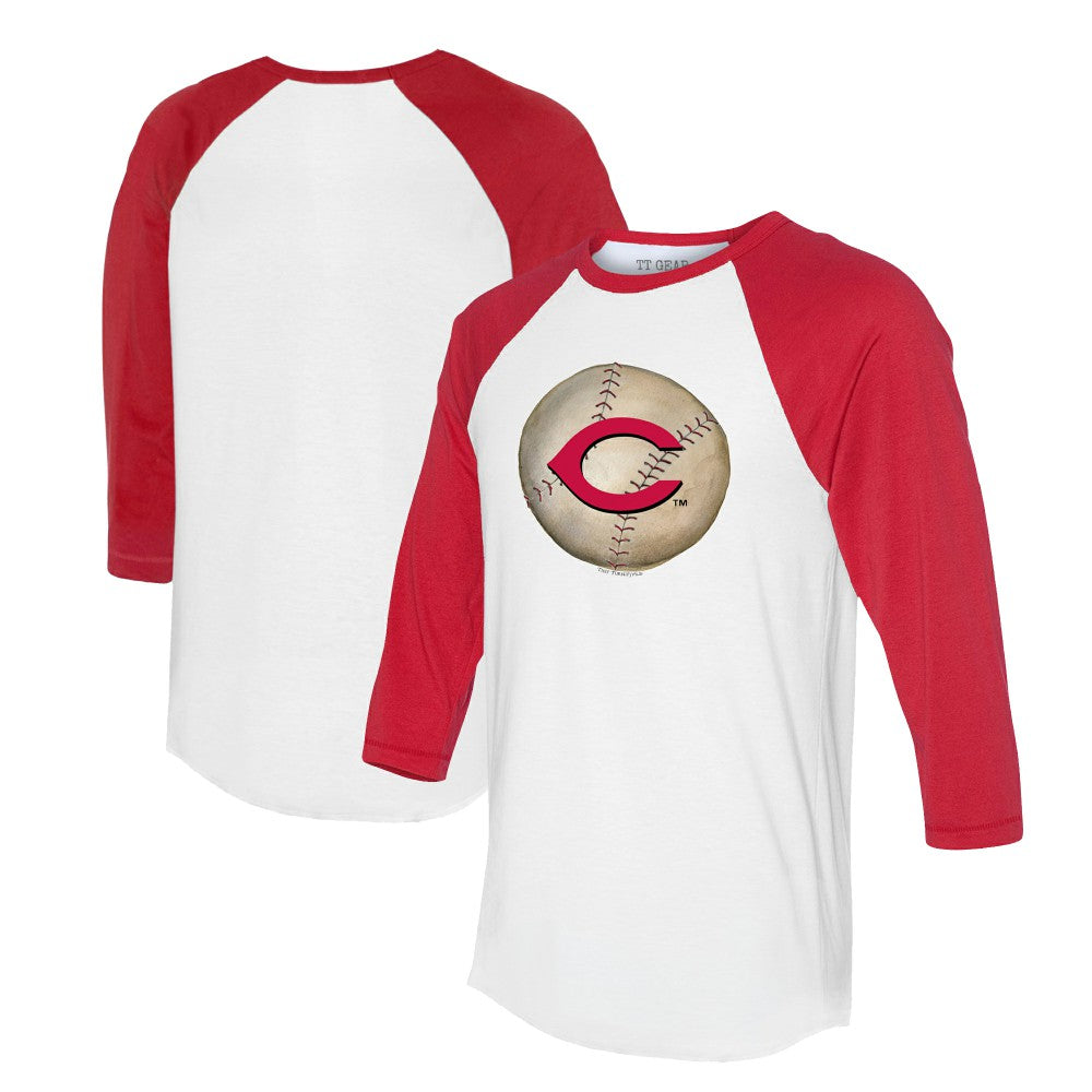 Cincinnati Reds Tiny Turnip Unisex Stitched Baseball 3/4-Sleeve Raglan T-Shirt Clearance
