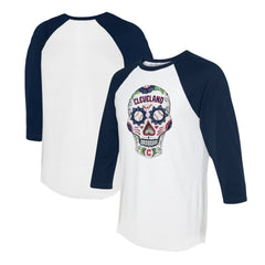Cleveland Guardians Tiny Turnip Unisex Sugar Skull 3/4-Sleeve Raglan T-Shirt discount