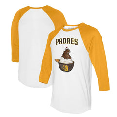 San Diego Padres Tiny Turnip Unisex Sundae Helmet 3/4-Sleeve Raglan T-Shirt for sale