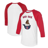 Boston Red Sox Tiny Turnip Unisex Sundae Helmet 3/4-Sleeve Raglan T-Shirt Clearance