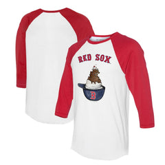 Boston Red Sox Tiny Turnip Unisex Sundae Helmet 3/4-Sleeve Raglan T-Shirt Clearance