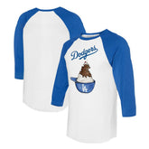 Los Angeles Dodgers Tiny Turnip Unisex Sundae Helmet 3/4-Sleeve Raglan T-Shirt On Sale