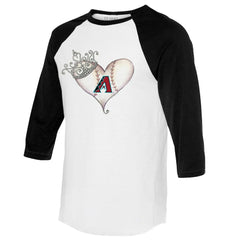 Arizona Diamondbacks Tiny Turnip Unisex Tiara Heart 3/4-Sleeve Raglan T-Shirt Online