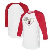 Los Angeles Angels Tiny Turnip Unisex Tiara Heart 3/4-Sleeve Raglan T-Shirt for sale