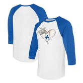 Los Angeles Dodgers Tiny Turnip Unisex Tiara Heart 3/4-Sleeve Raglan T-Shirt On Sale
