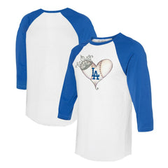 Los Angeles Dodgers Tiny Turnip Unisex Tiara Heart 3/4-Sleeve Raglan T-Shirt On Sale