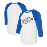 Los Angeles Dodgers Tiny Turnip Unisex Unicorn 3/4-Sleeve Raglan T-Shirt On Sale