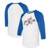 Texas Rangers Tiny Turnip Unisex Unicorn 3/4-Sleeve Raglan T-Shirt On Sale