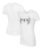 Boston Red Sox Tiny Turnip Women's Angel Wings T-Shirt Sale