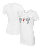 Philadelphia Phillies Tiny Turnip Women's Angel Wings T-Shirt On Sale