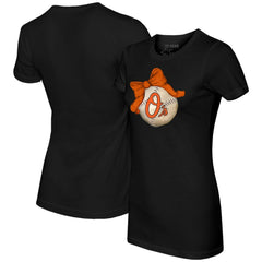 Baltimore Orioles Tiny Turnip Women's Baseball Bow T-Shirt Online