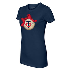 Minnesota Twins Tiny Turnip Women's Baseball Bow T-Shirt Lifestyle
