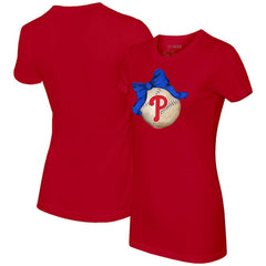 Philadelphia Phillies Tiny Turnip Women's Baseball Bow T-Shirt Sale