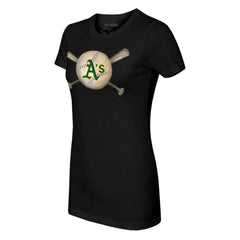 Athletics Tiny Turnip Women's Baseball Cross Bats T-Shirt On Sale