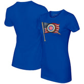 Chicago Cubs Tiny Turnip Women's Baseball Flag T-Shirt for sale