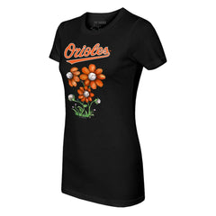 Baltimore Orioles Tiny Turnip Women's Blooming Baseballs T-Shirt On Sale
