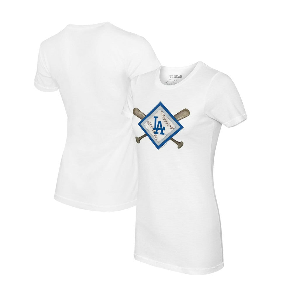 Los Angeles Dodgers Tiny Turnip Women's Diamond Cross Bats T-Shirt for sale