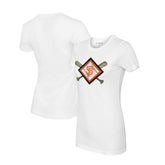 San Francisco Giants Tiny Turnip Women's Diamond Cross Bats T-Shirt Clearance