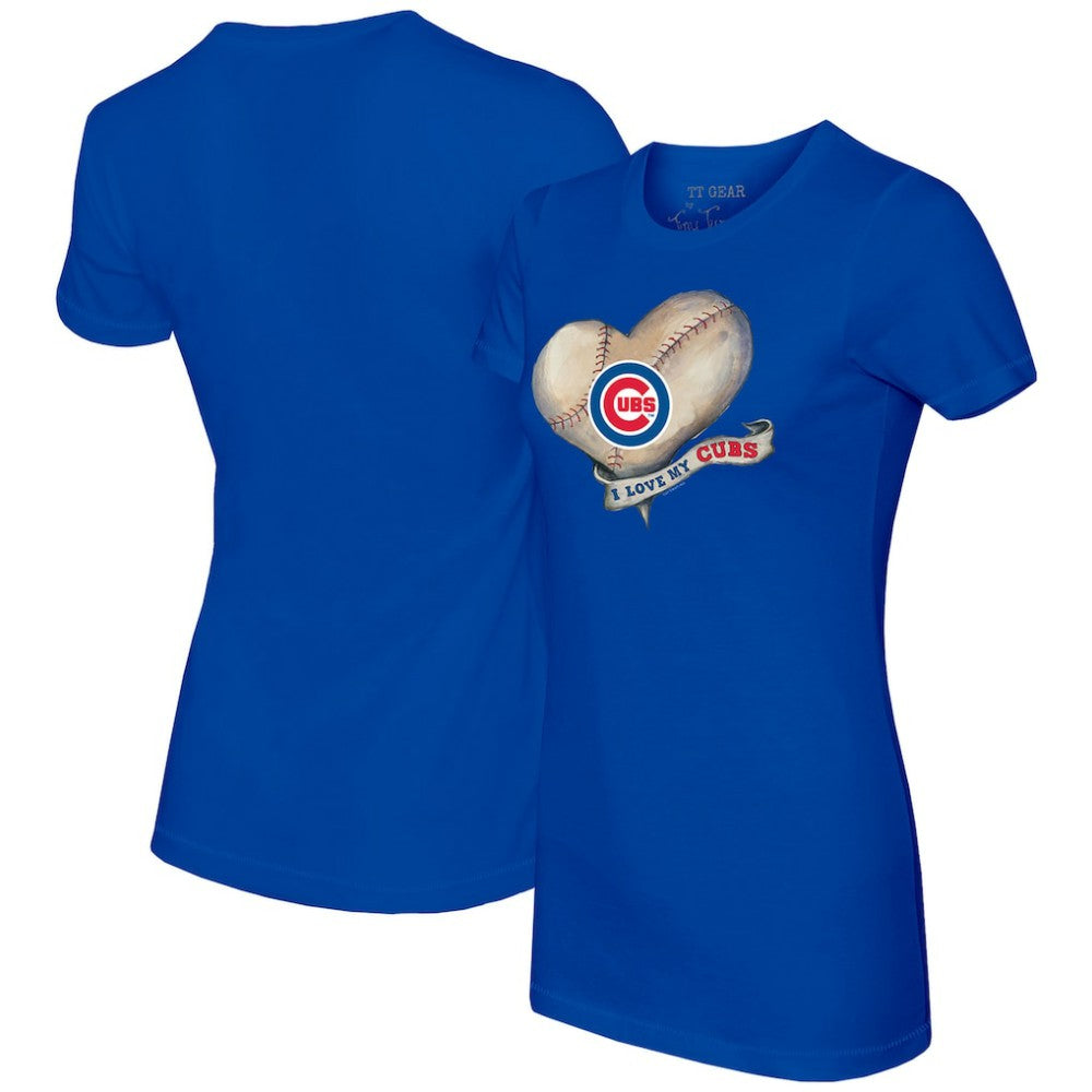 Chicago Cubs Tiny Turnip Women's Heart Banner T-Shirt for sale