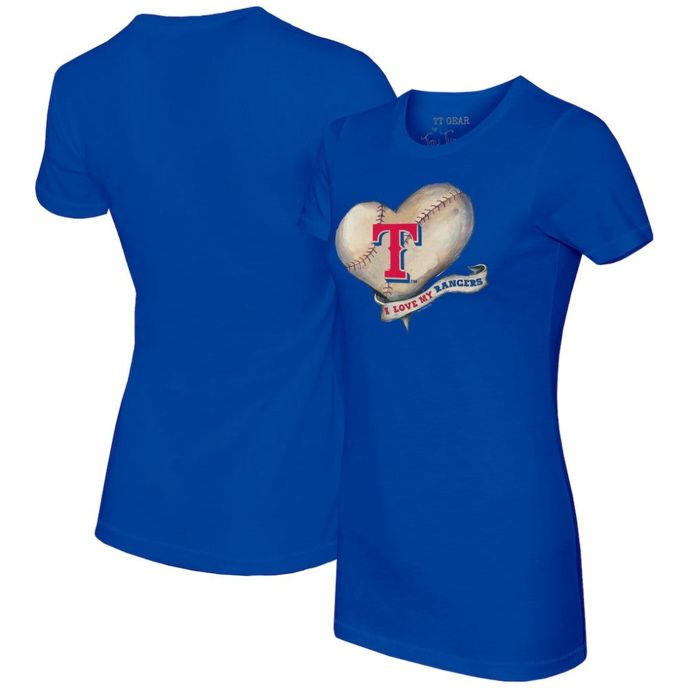 Texas Rangers Tiny Turnip Women's Heart Banner T-Shirt Online