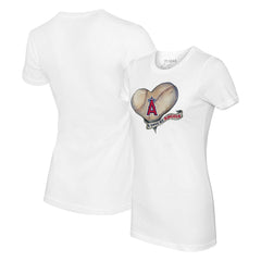 Los Angeles Angels Tiny Turnip Women's Heart Banner T-Shirt On Sale