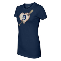 Detroit Tigers Tiny Turnip Women's Heart Bat T-Shirt Clearance