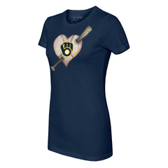 Milwaukee Brewers Tiny Turnip Women's Heart Bat T-Shirt Lifestyle