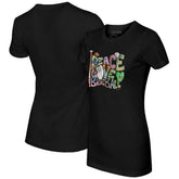 Athletics Tiny Turnip Women's Peace Love Baseball Fitted T-Shirt for sale