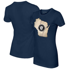 Milwaukee Brewers Tiny Turnip Women's State Outline T-Shirt Clearance