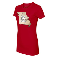 St. Louis Cardinals Tiny Turnip Women's State Outline T-Shirt Sale