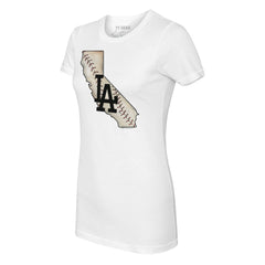 Los Angeles Dodgers Tiny Turnip Women's State Outline T-Shirt On Sale