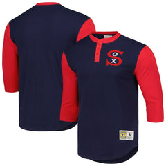 Chicago White Sox Mitchell & Ness Cooperstown Collection Legendary Slub Henley 3/4-Sleeve T-Shirt On Sale