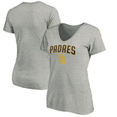 San Diego Padres Women's Core Team Lock Up Wordmark V-Neck T-Shirt Online