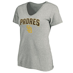 San Diego Padres Women's Core Team Lock Up Wordmark V-Neck T-Shirt Online